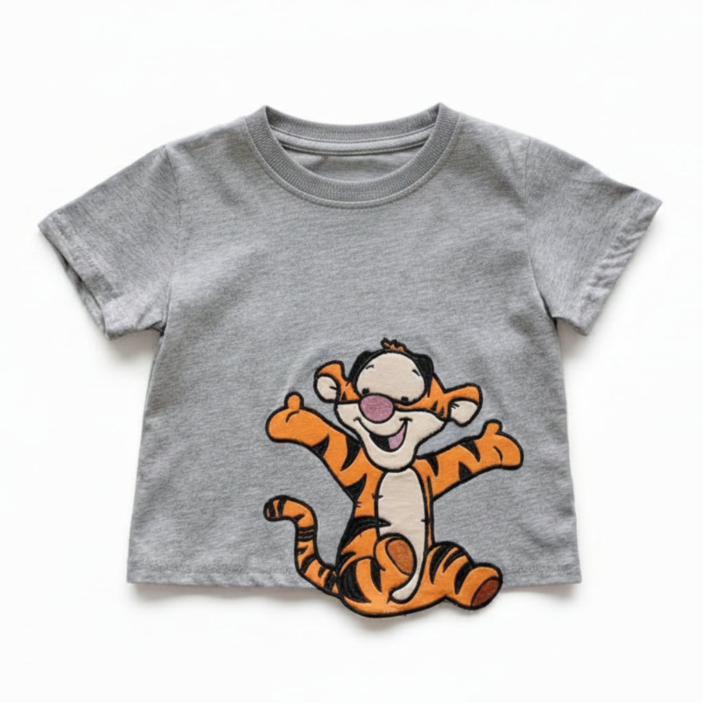 Children's Cartoon Appliques T-shirt 3-Piece Set