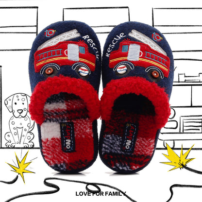 Children's Firefighter Rescue Closed-Toe Home Slippers