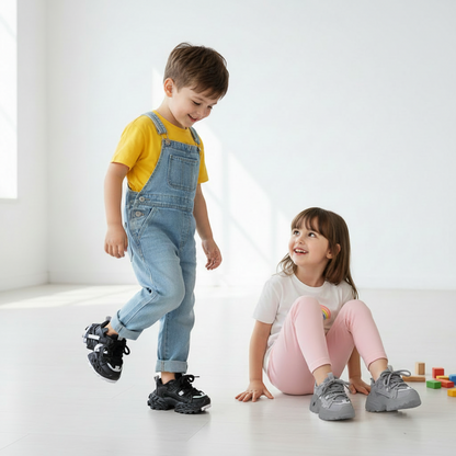 Children's Olympus Thick Soft Sole Sneakers - Gray