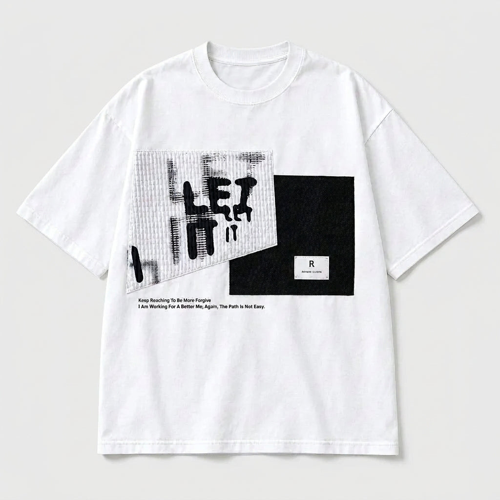 Men's Trendy Patchwork Oversized Short-Sleeve T-Shirt