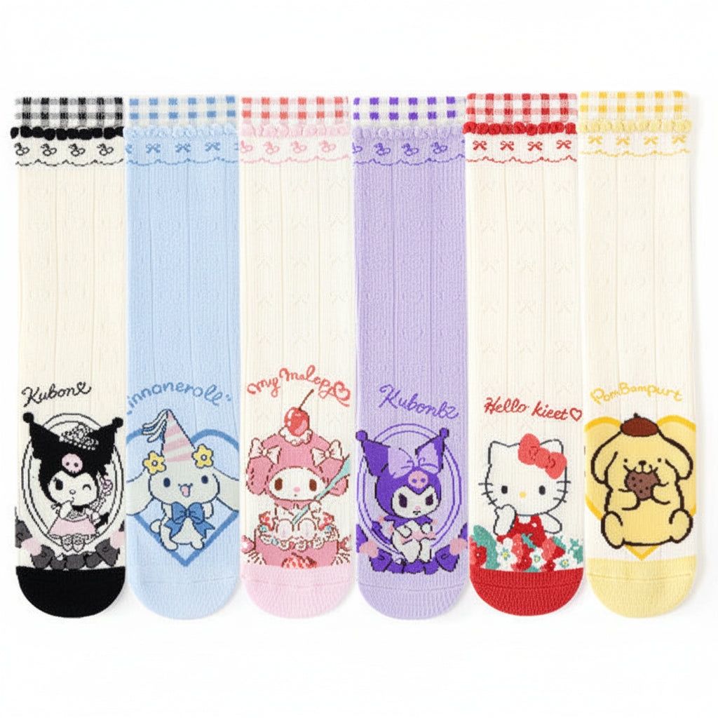 Girls' Kawaii Sanrio Characters Breathable High Socks