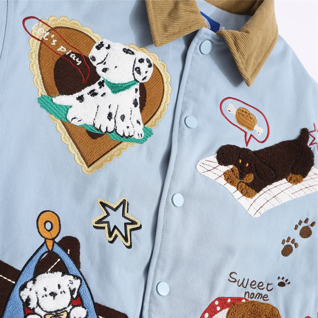 Corduroy Collar Puppy Paw Classic Jacket