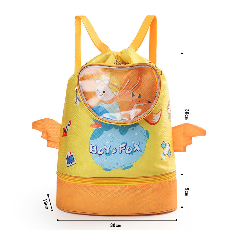 Cartoon Kids Large Waterproof Swim Bag with Footwear Compartment
