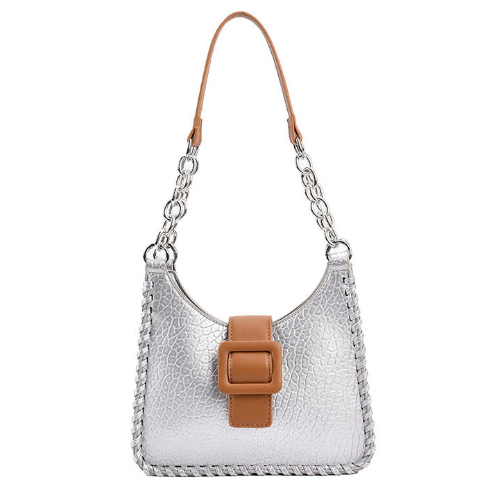 Buckle Bucket Shoulder Bag