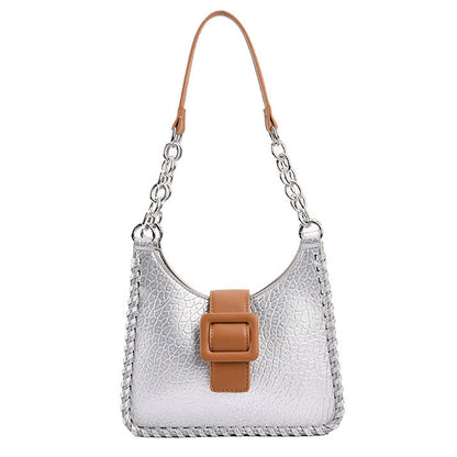 Buckle Bucket Shoulder Bag