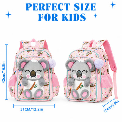 Girl's 3D Fox Plush School Backpack