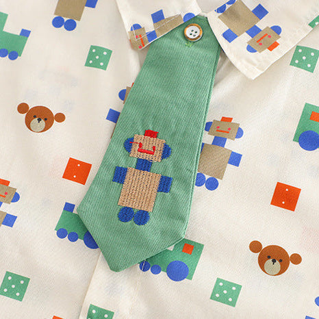Boy's The Little Conductor Summer 3-Piece Outfit Set