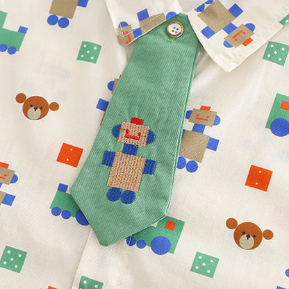 Boy's The Little Conductor Summer 3-Piece Outfit Set
