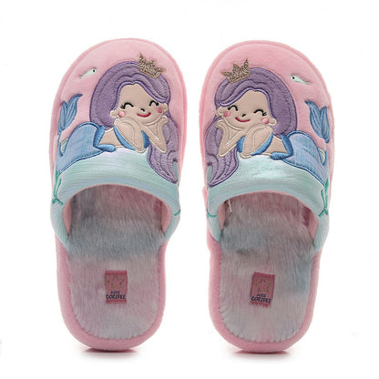 Children's Adorable Mermaid Closed-Toe Home Slippers
