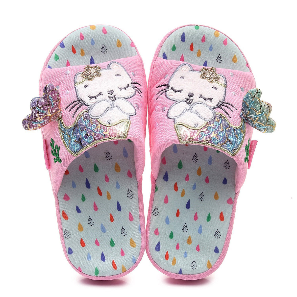 Children's Mermaid Cat Home Slippers
