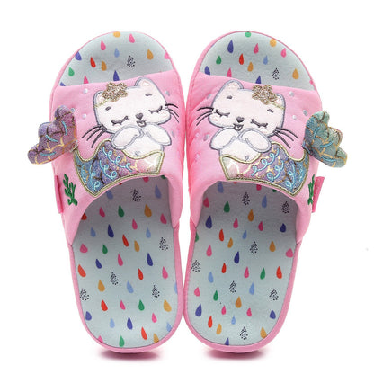 Children's Mermaid Cat Home Slippers