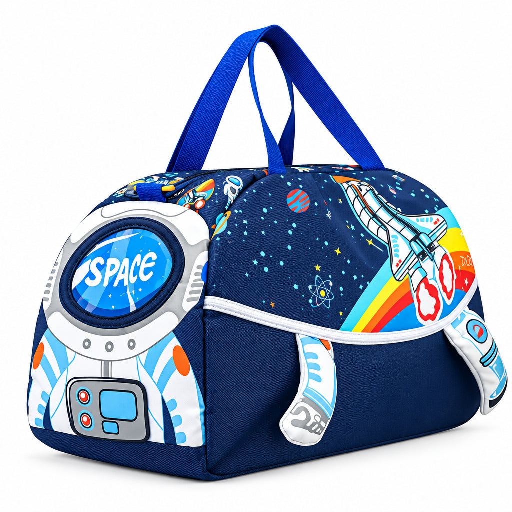 2-Piece Kids 3D Space Adventure Large Backpack & Duffel Bag Travel Set