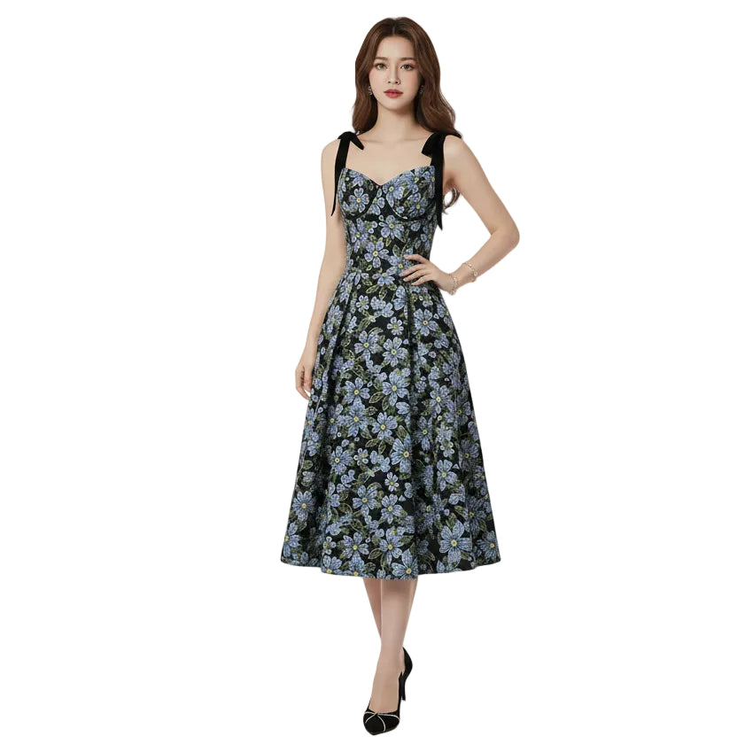 Fiore Twilight Suspender Midi Dress.