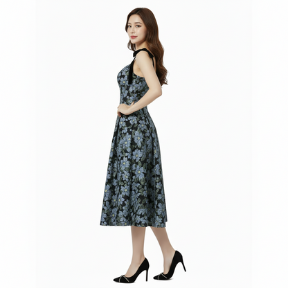 Fiore Twilight Suspender Midi Dress.