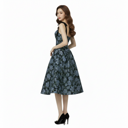 Fiore Twilight Suspender Midi Dress.