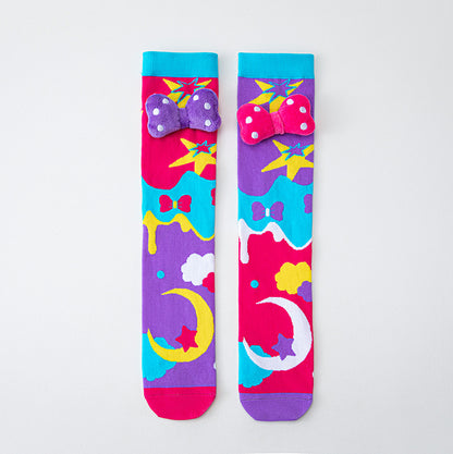 Girls' Cute 3D Cartoon Knee-High Crazy Socks