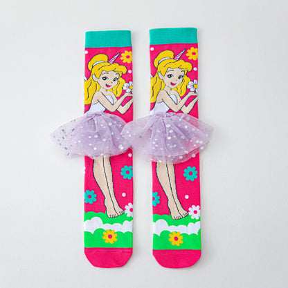 Kids Cute Cartoom Knee-High Crazy Socks