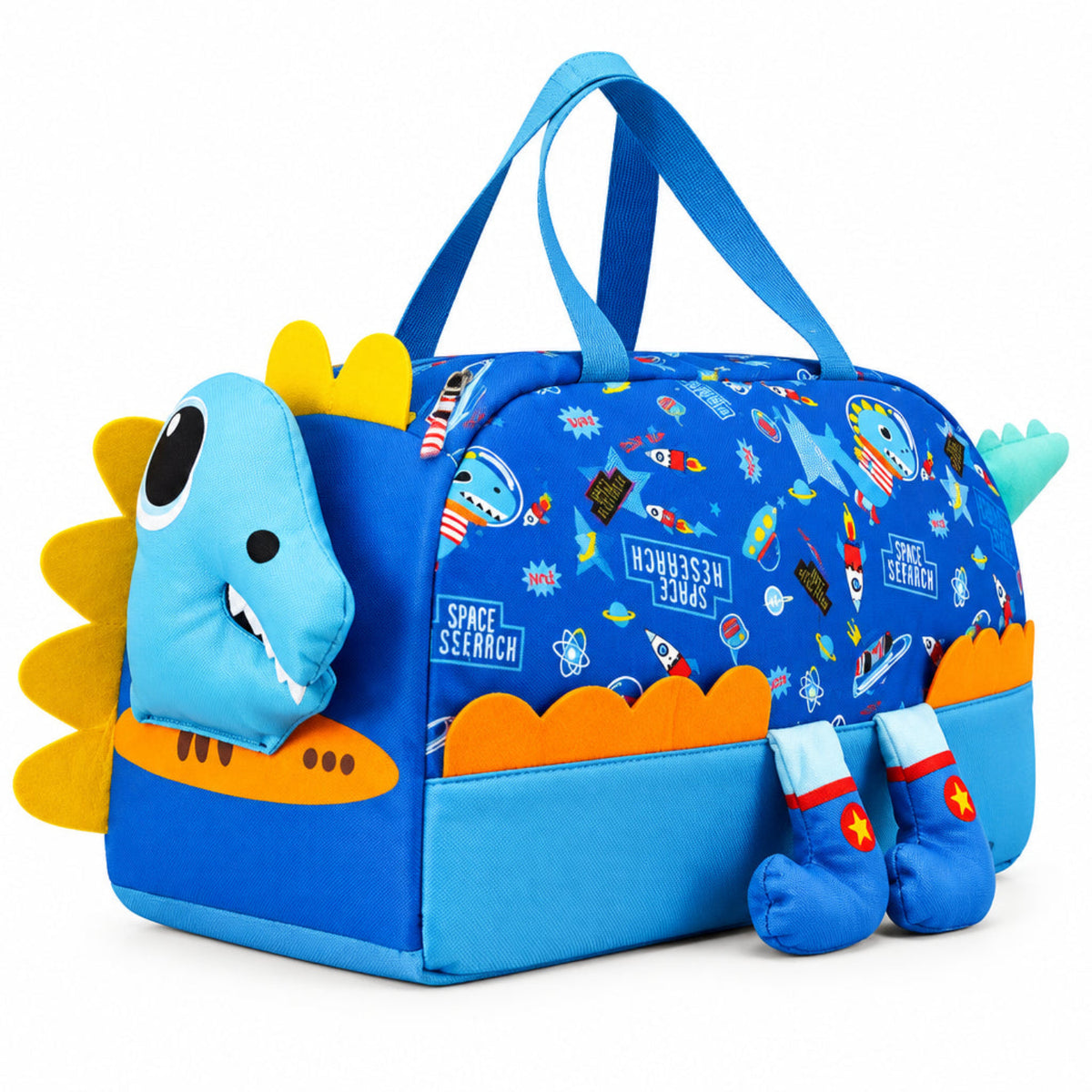 2-Piece Kids Space Dinosaur Backpack & Duffel Bag Travel Set