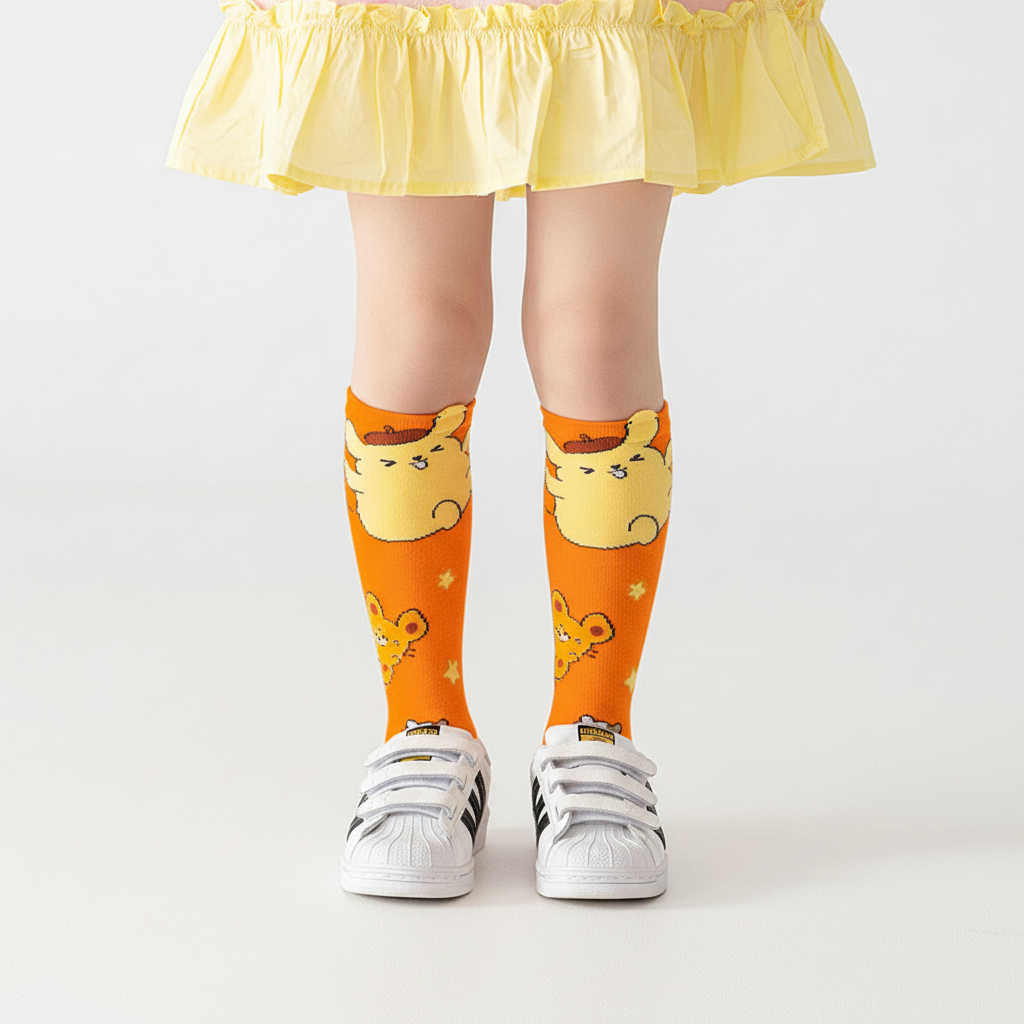 Kids Comfy Cartoon Character Knee-High Socks