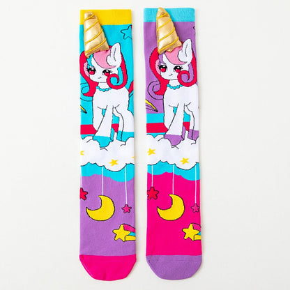 Girls' Vibrant Cute Cartoons Crazy Socks