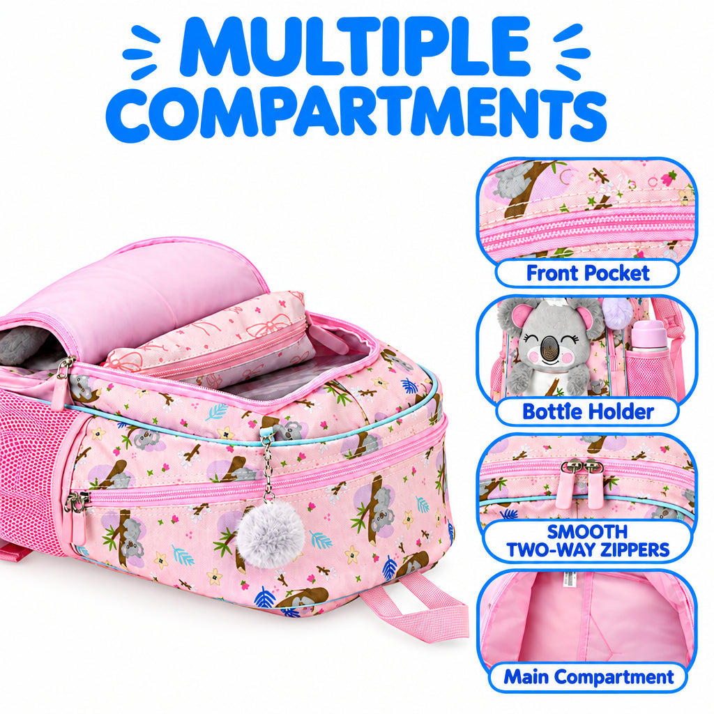 Girl's 3D Fox Plush School Backpack