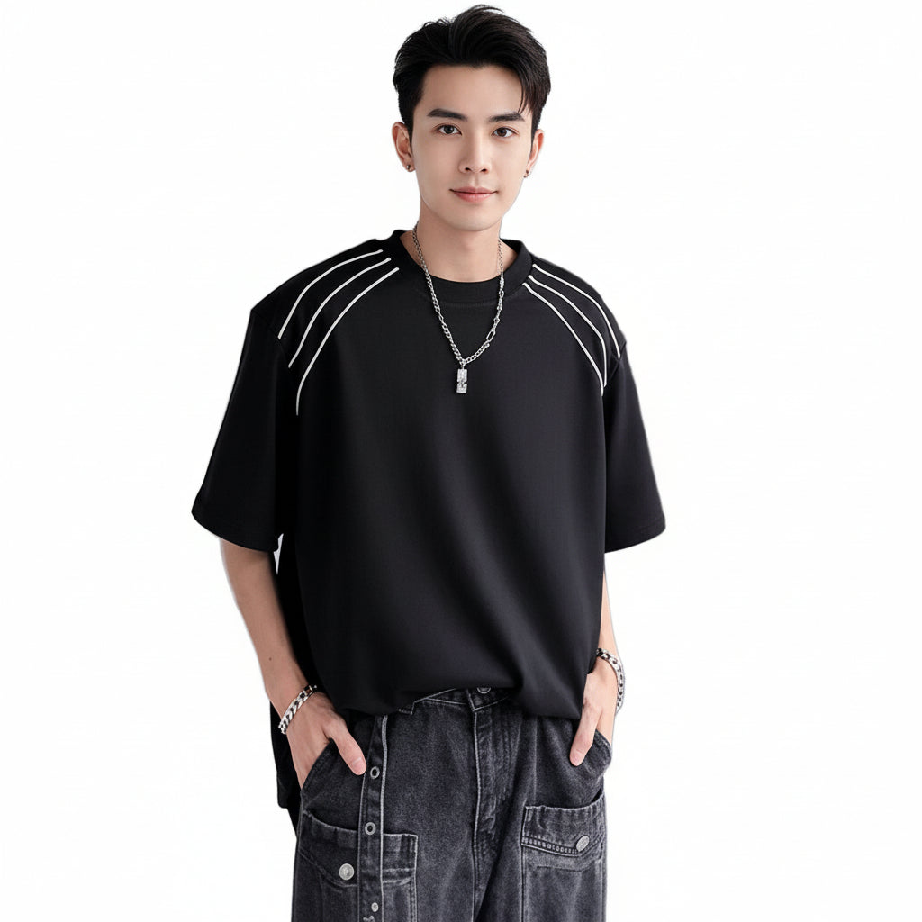 Men's Oversized Shoulder Padded T-Shirts
