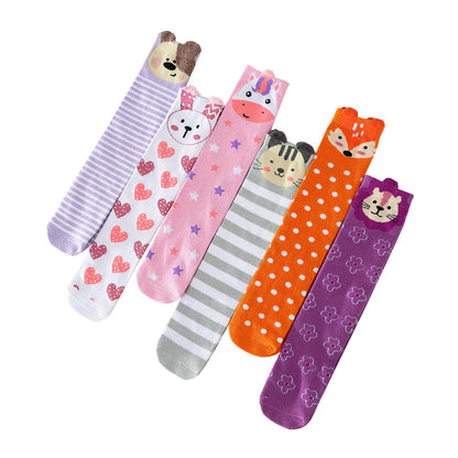 Girls' Cute Animal Knee-High Crazy Socks