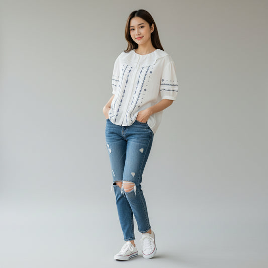 Women's Bubble Short Sleeve Shirt