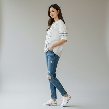 Women's Bubble Short Sleeve Shirt