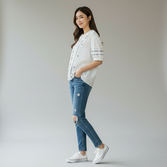 Women's Bubble Short Sleeve Shirt