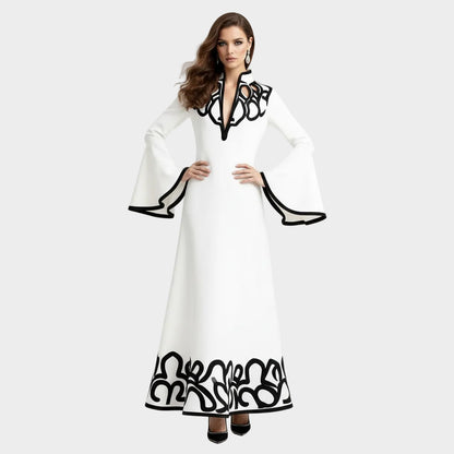Cielo V-Neck Long Sleeve Maxi Dress.