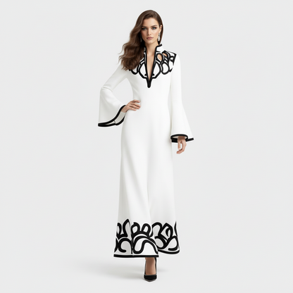 Cielo V-Neck Long Sleeve Maxi Dress.
