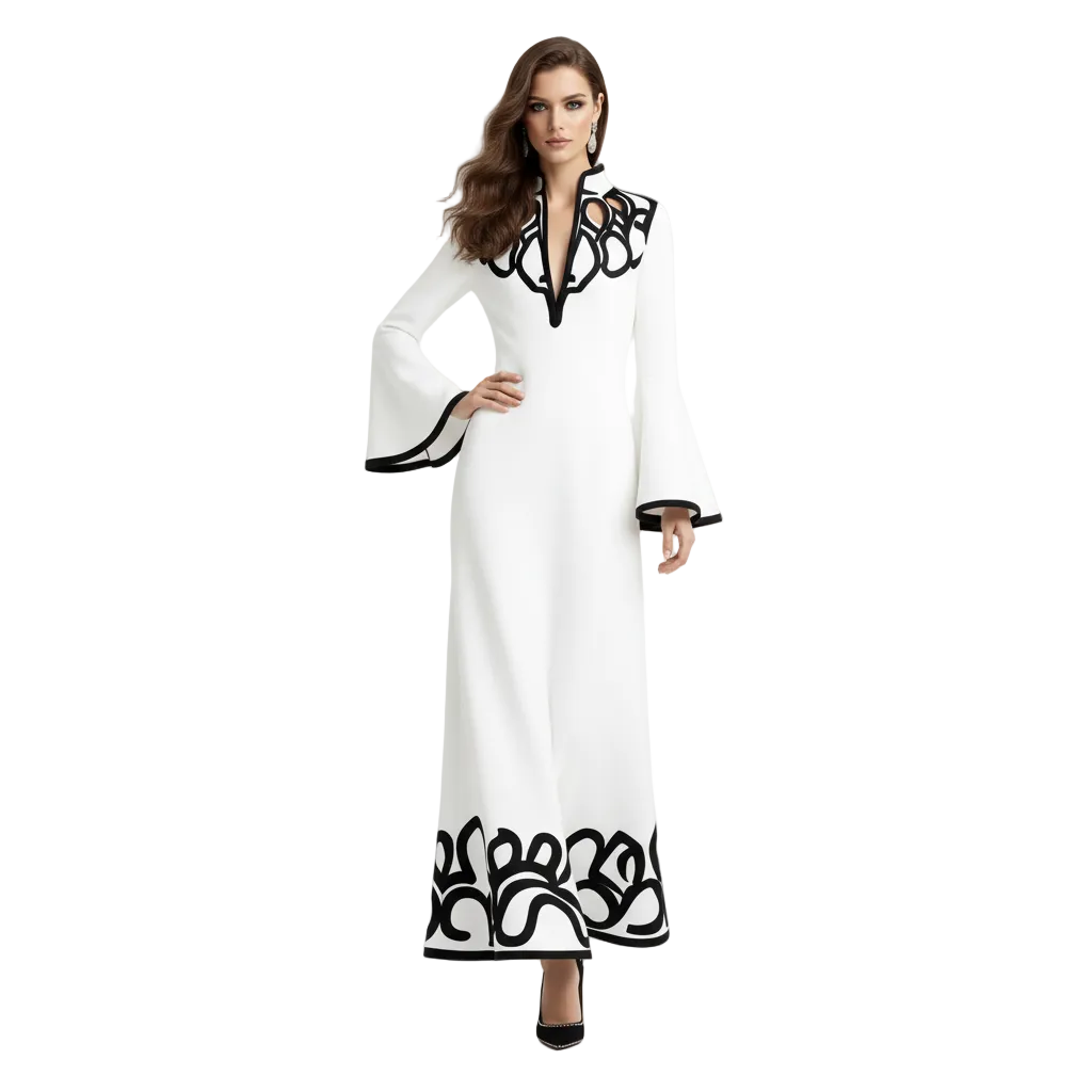Cielo V-Neck Long Sleeve Maxi Dress