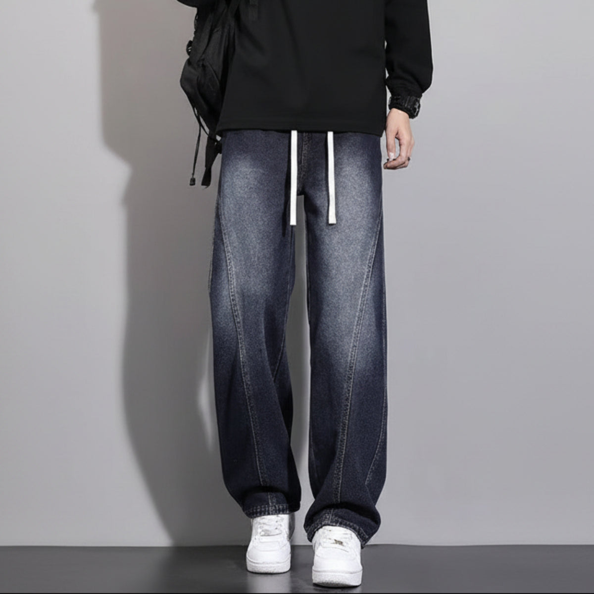 Men's Wide-Leg Denim Baggy Jeans