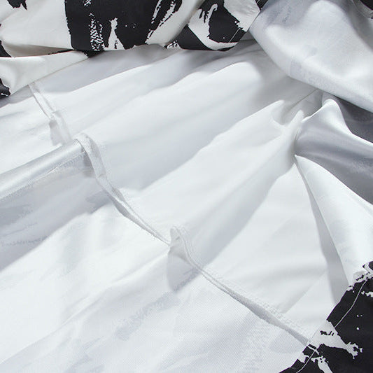 Flare Monochrome Jacquard Sleeveless Dress.