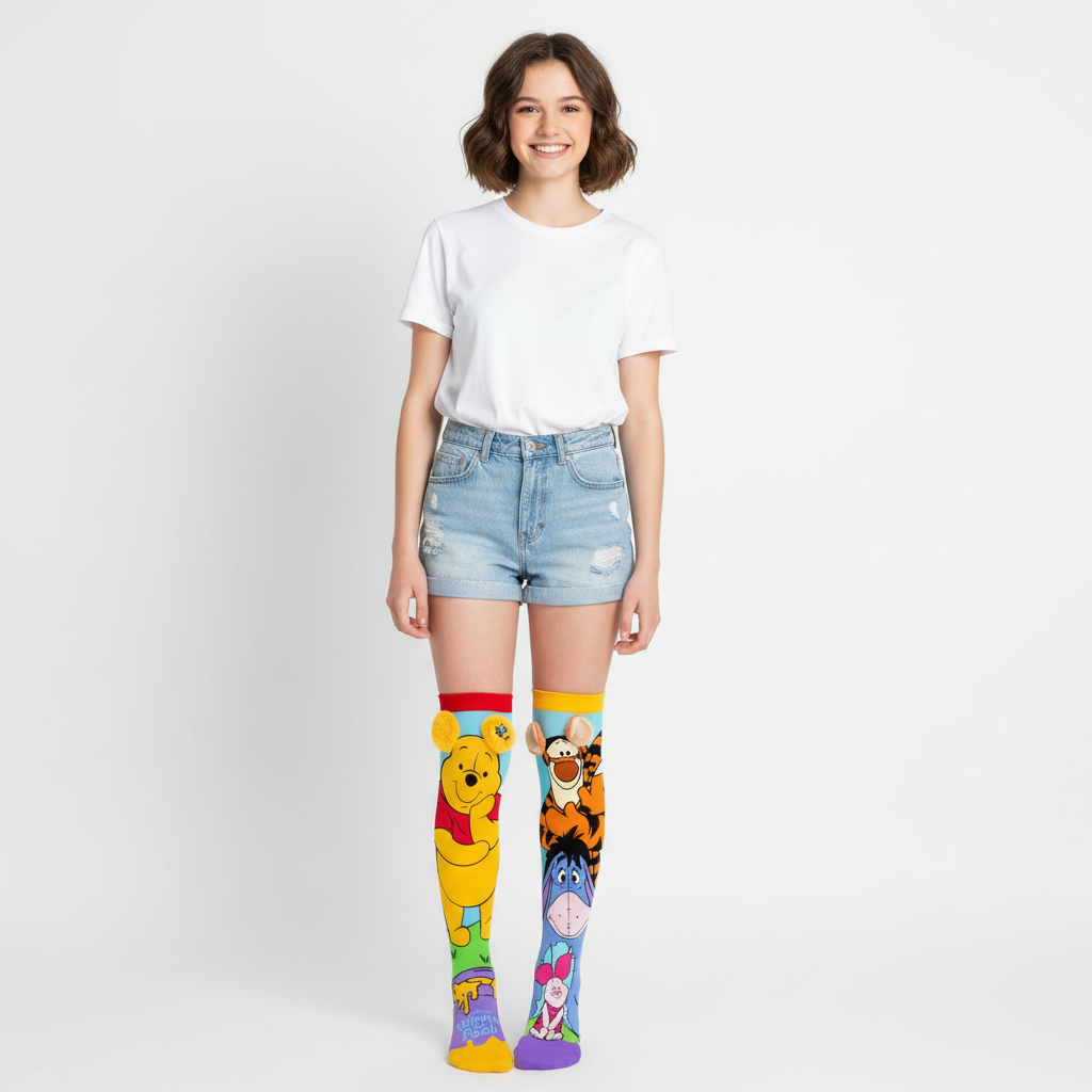 Disney Winnie the Pooh & Friends Mismatched Knee-High Crazy Socks
