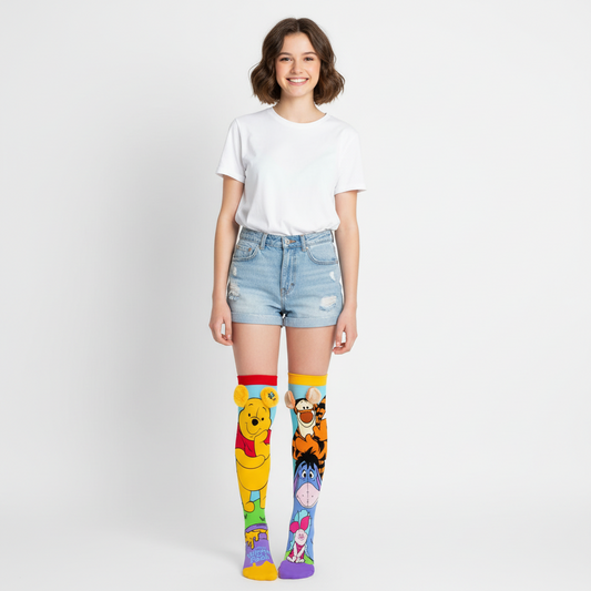 Disney Winnie the Pooh & Friends Mismatched Knee-High Crazy Socks