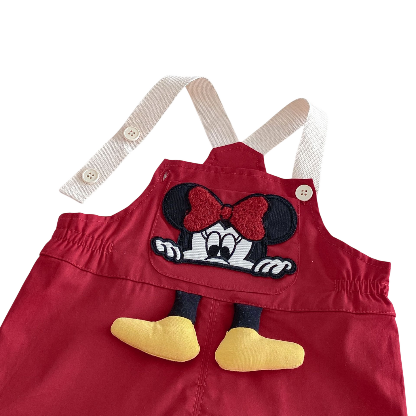 Minnie Mouse Girl's Red Shorts Overall Outfit Set