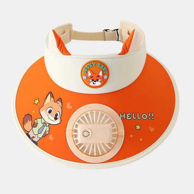 Zootopia Children's Sun Visor Hat with Built-in Mini Cooling Fan