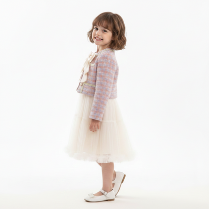 Girls' Chantel Long Sleeve Casual Dress Suit - 2-Piece Outfit Set