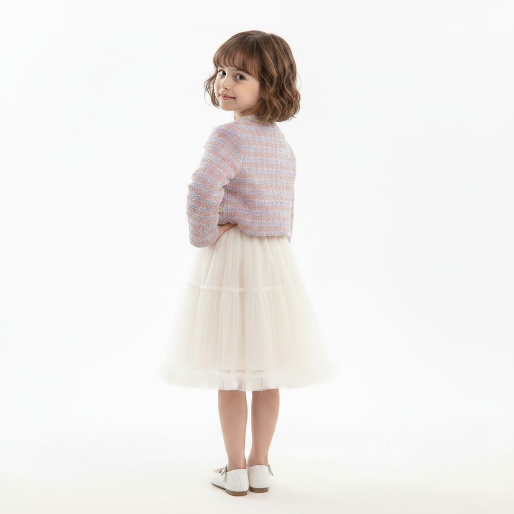 Girls' Chantel Long Sleeve Casual Dress Suit - 2-Piece Outfit Set