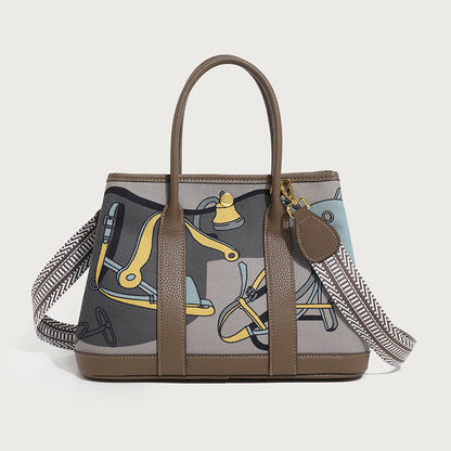 Women's Graphic Canvas Tote Bag - Gray