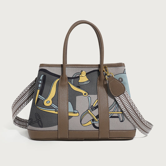 Women's Graphic Canvas Tote Bag - Gray