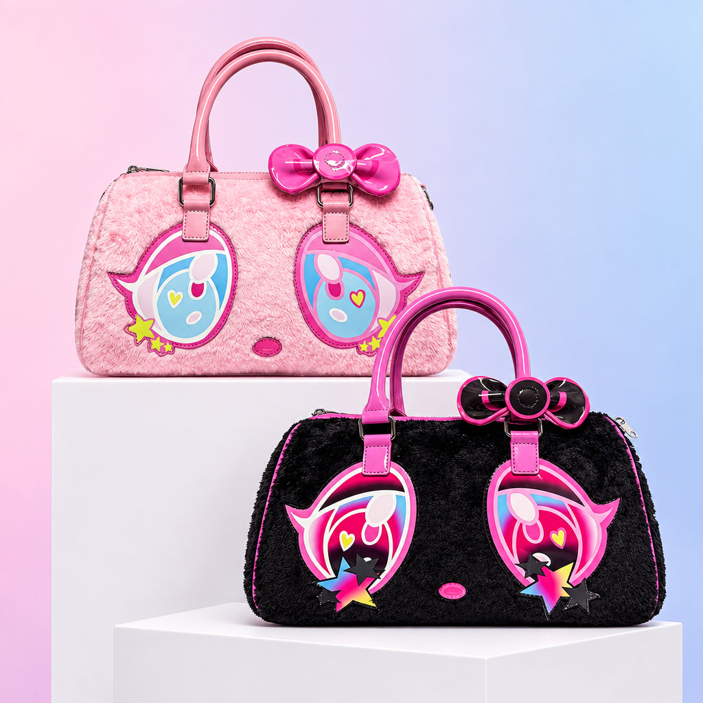 Harajuku Anime Eyes Plush Boston Bag