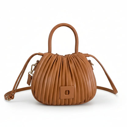 Pleated Bucket Crossbody Bag