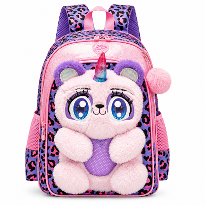 3-Piece 3D Plush Unicorn Bear School Bag Set / Backpack + Lunch Bag + Pencil Case