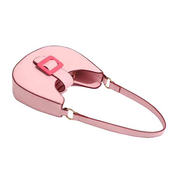 ZYLUS Buckle Crescent Moon Shoulder Bag