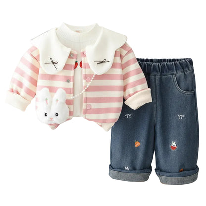 Girl's Berry Fleece Winter 3-Piece Outfit Set