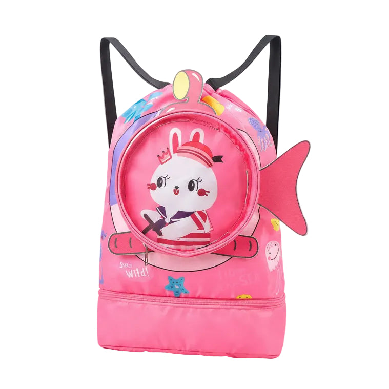 Children's Waterproof Thick Large Capacity Swimming Backpack with Footwear Compartment