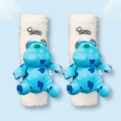 Adorable Disney Cartoon Plush Car Seat Belt Cover Set